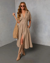 Backroad Blues Gingham Midi Shirt Dress