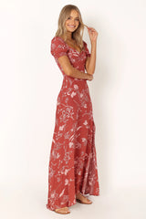 Franklin Maxi Dress Rust Floral