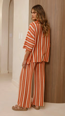 Layla Knit Wide Leg Pants Orange