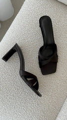 Kelsie Heels Black Satin