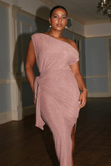 Santiago Off Shoulder Midi Dress Dusty Rose