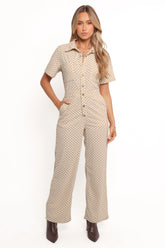 Mikia Jumpsuit Cream Brown