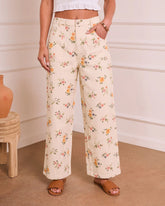 Bloom Energy Rigid Mid Rise Straight Leg Floral Jeans