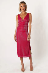 Solsana Midi Dress Viva Magenta