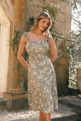 Laurel Dress Olive Floral