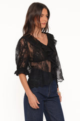 Adhanna Lace Top Black