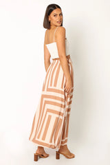Elke Pleat Midi Skirt Tan