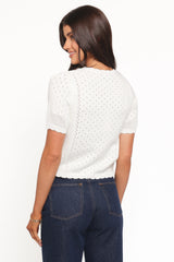 Rossi Floral Button Up Cardigan White Pink