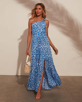 Maybelle One Shoulder Printed Maxi Dress