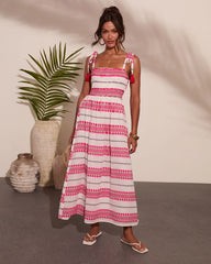 Sun Reverie Abstract Striped Maxi Dress