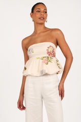 Aurelie Strapless Top Native Flora
