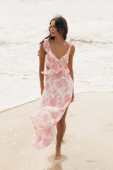 Rori Ruffle Maxi Dress Pink Floral