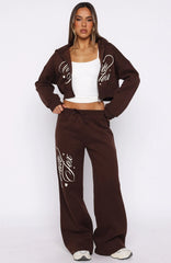 Love You Regardless Wide Leg Sweatpants Chocolate