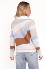 Tulula Abstract Print Cardigan Cream