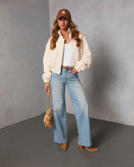 Polar Whisper Cropped Ribbed Puffer Jacket