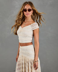 Dewy Moment Ruffle Lace Top