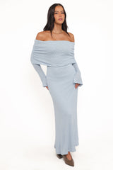 Wilma Off Shoulder Dress Blue