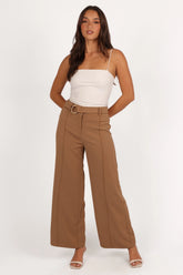 Elaine Belted Pant Mocha