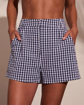 Summer Calling Gingham Print Mid Rise Shorts