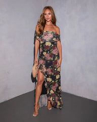 Softest Yes Printed Off The Shoulder Maxi Dress