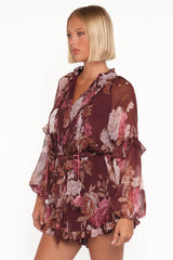 Delaney Long Sleeve Romper Brandy Bloom