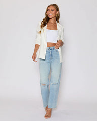 Sandy Linen Pocketed Blazer