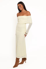 Wilma Off Shoulder Dress Butter Yellow