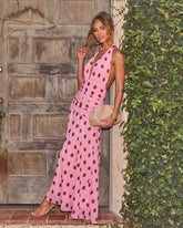 Phillis Mesh Polka Dot Halter Neck Maxi Dress