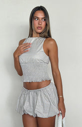 Runaway Heart Top Beige Check