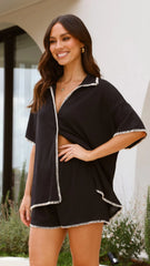 Eden Knit Top and Shorts Set Black