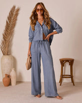 Soleena Chambray Cargo Pants