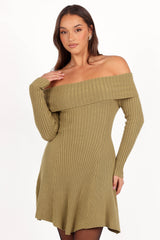 Francisco Long Sleeve Mini Dress Olive