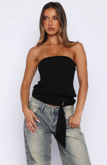 Cocktail Hour Strapless Top Black