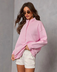 Cloud Kiss Partial Button Sweatshirt