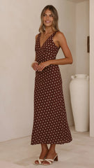 Sammie Maxi Dress Chocolate Nude Spot