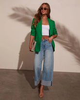 Away Message Oversized Linen Blazer