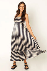 Brea Maxi Dress Black Stripe