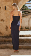 Charlotte Draped Maxi Dress Navy