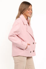 Lindy Cropped Coat Baby Pink