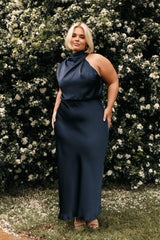 Anabelle Halter Neck Midi Dress Navy