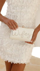 Wifey Satin Clutch Gold