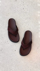 Aila Thong Dark Cacao Suede