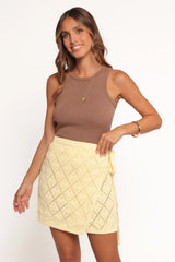 Palma Knit Mini Skirt Butter Yellow