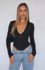 In Pursuit Long Sleeve Corset Black