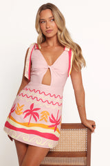 Ariarne Mini Dress Pink Palm