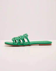 Sandy Toes Vegan Leather Petal Anagram Sandals