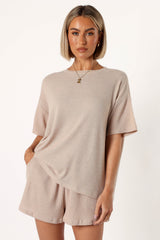 Granger Knit Short Set Tan