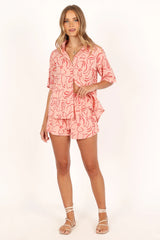 Flower Power Short Set Pink