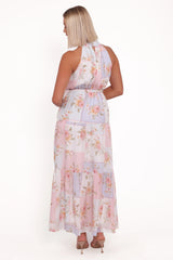 Caroline Maxi Halter Dress Multi Floral