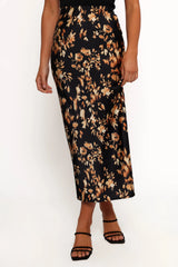Kenna Satin Midi Skirt Midnight Glow